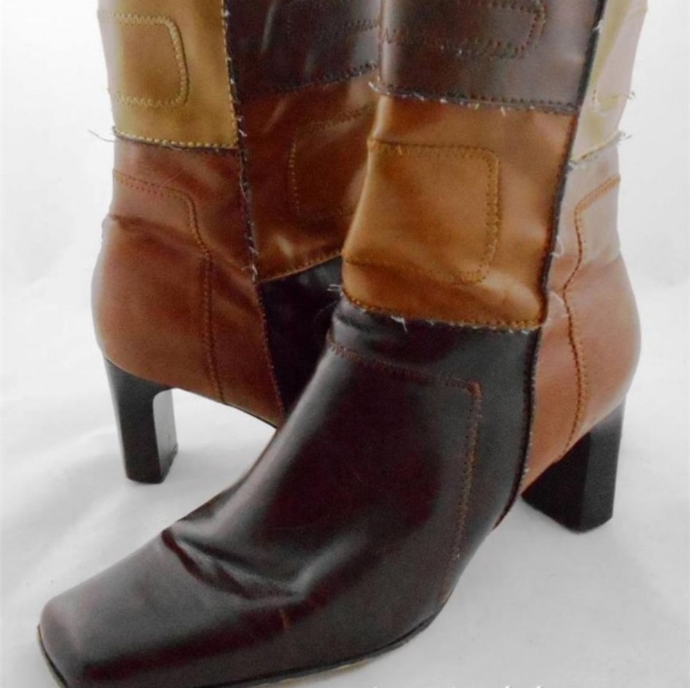 Apostrophe Leather Pathwork Boots